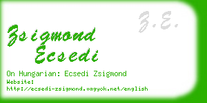 zsigmond ecsedi business card